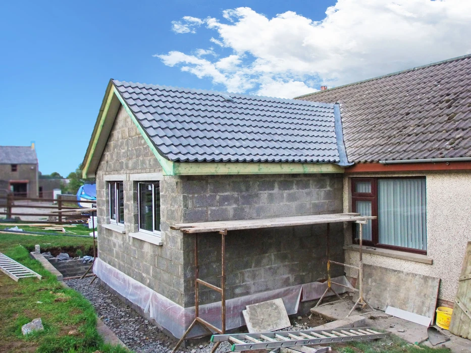Chantier de construction r&eacute;sidentielle en phase de gros &oelig;uvre