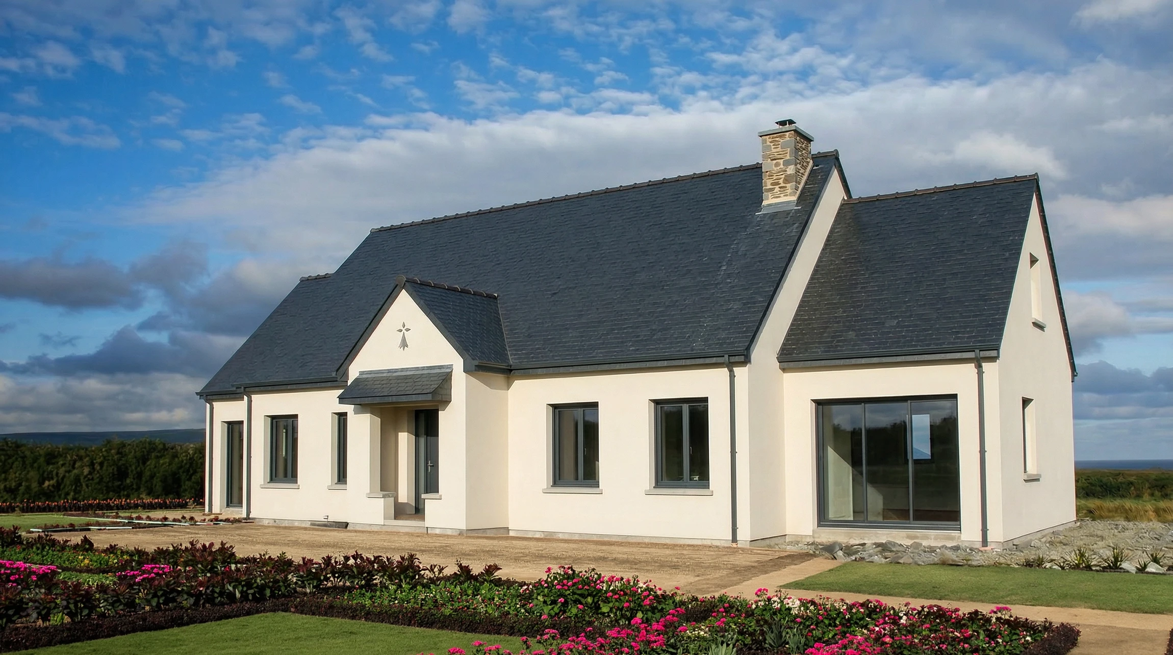 Chantier ext&eacute;rieur de ma&ccedil;onnerie en pierre naturelle